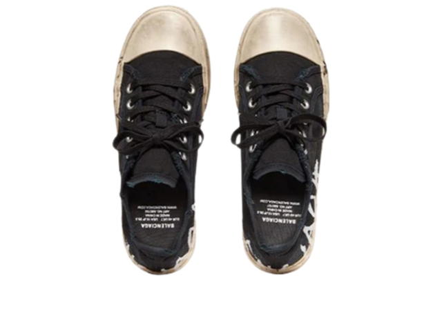 Balenciaga Balenciaga Paris Low Top Graffiti Sneakers Black - view 3