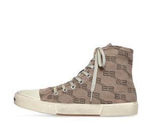 Buy Balenciaga Paris High Top Sneakers 'Tan Bb Monogram Cotton And White Rubber' Women's at Sasom – Authentic and Ready to Ship