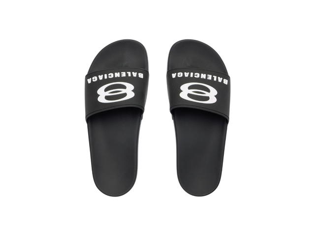 Balenciaga Balenciaga Pool Slide Sandal Black White - view 3