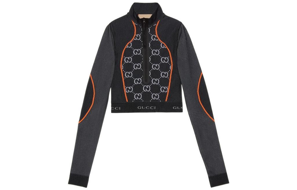 Gucci Gucci Gg Jersey Jacquard Cropped Top