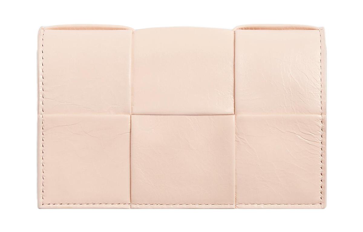 Bottega Veneta Bottega Veneta Calfskin Card Holder Men's Light Pink