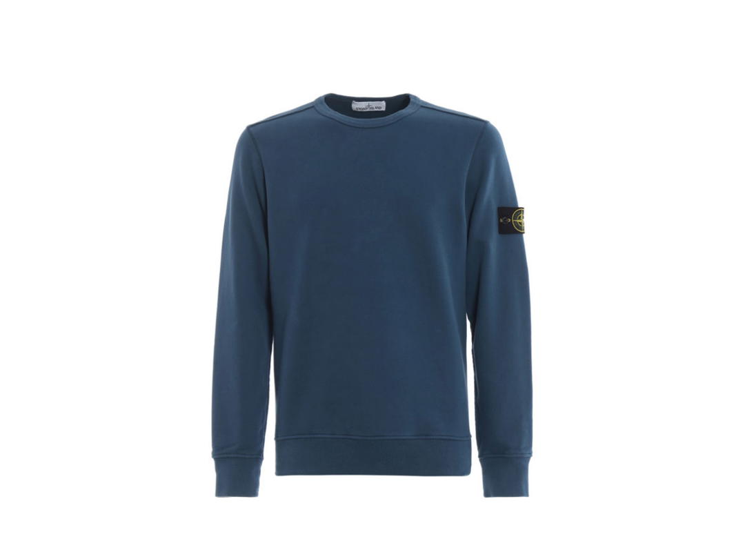 Stone Island Stone Island Air Force Blue Cotton Fleece Sweatshirt Avio