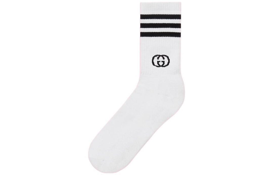 Gucci Gucci x adidas Originals Gucci X adidas Collaboration SS22 Mid Calf Socks Unisex White