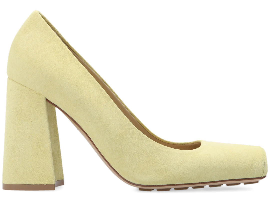 Bottega Veneta Bottega Veneta Pump Tower Suede Leather Light Yellow (Women's)