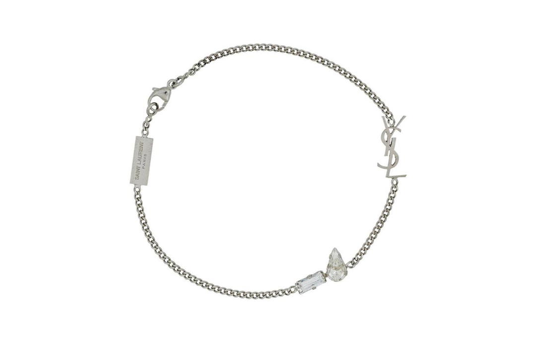 Saint Laurent SAINT LAURENT Cassandre Charm Logo Plaque Bracelet