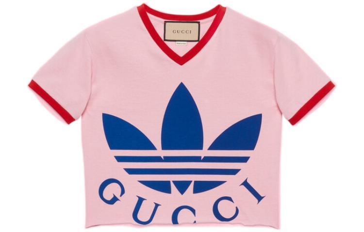 Gucci Gucci X adidas Cropped T Shirt Pink