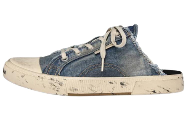 Balenciaga Balenciaga Paris Distressed Denim Mule 'Blue' Women's