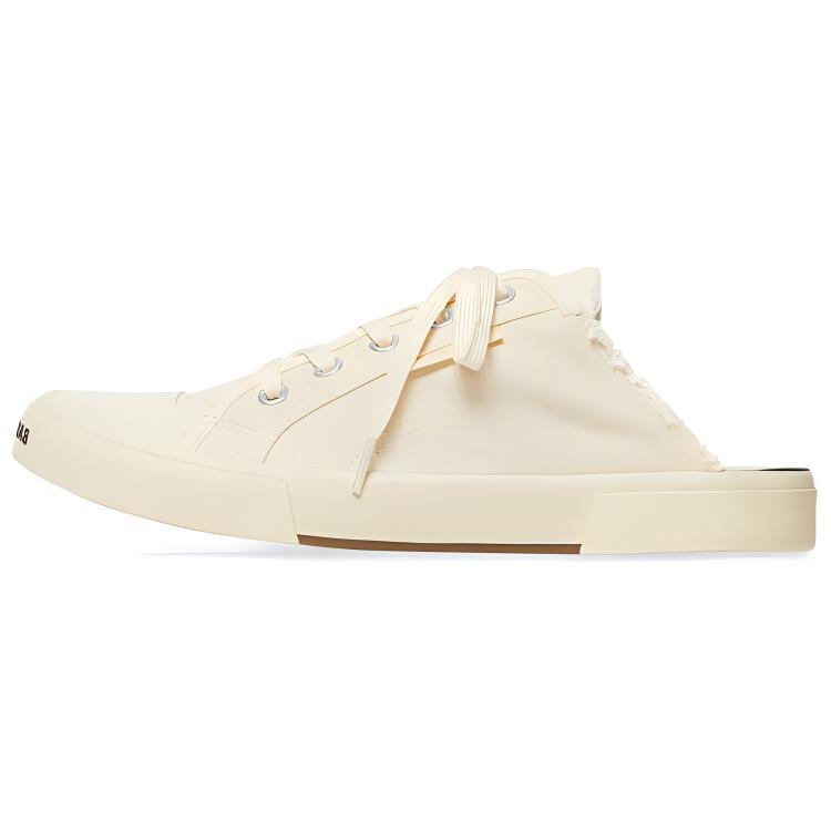 Balenciaga Balenciaga Paris Mules 'White Destroyed Cotton And White Rubber'