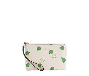 Buy Coach Corner Zip Wristlet with Apple Print Chalk at Sasom – Authentic and Ready to Ship