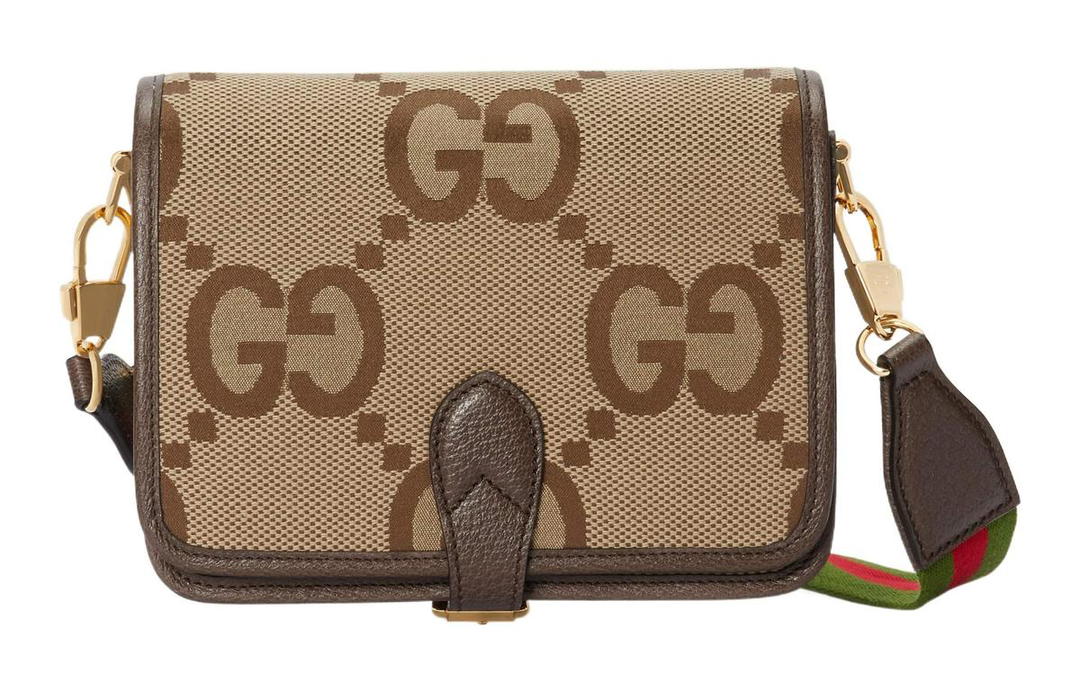 Gucci Gucci Canvas Bag Postman Trunk Bag Shoulder Bag Crossbody Bag Women's Beige Brown