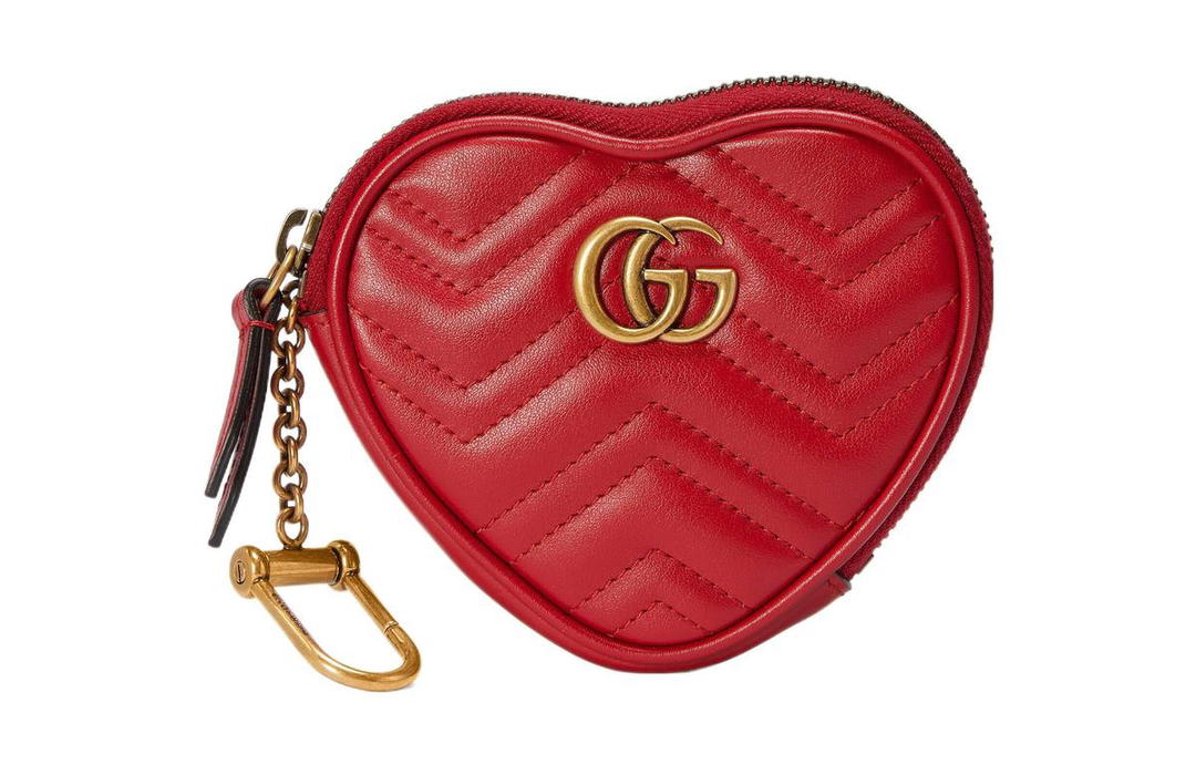 Gucci Gucci Leather Coin Purse Women's Red