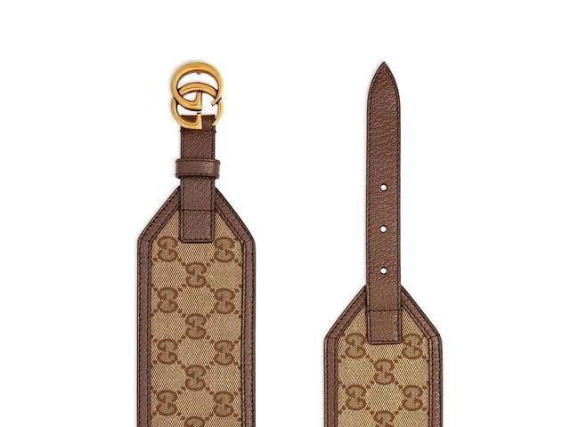 Gucci Gucci Gg Marmont Fabric Belt With Logobeige Polyester 65 Cotton 35 - view 2