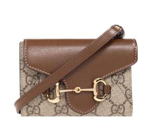 Buy Gucci Horsebit 1955 Canvas With Leather Crossbody Bag Coin Purse Card Holder Wallet Mini Women's Beige/Ebony at Sasom – Authentic and Ready to Ship