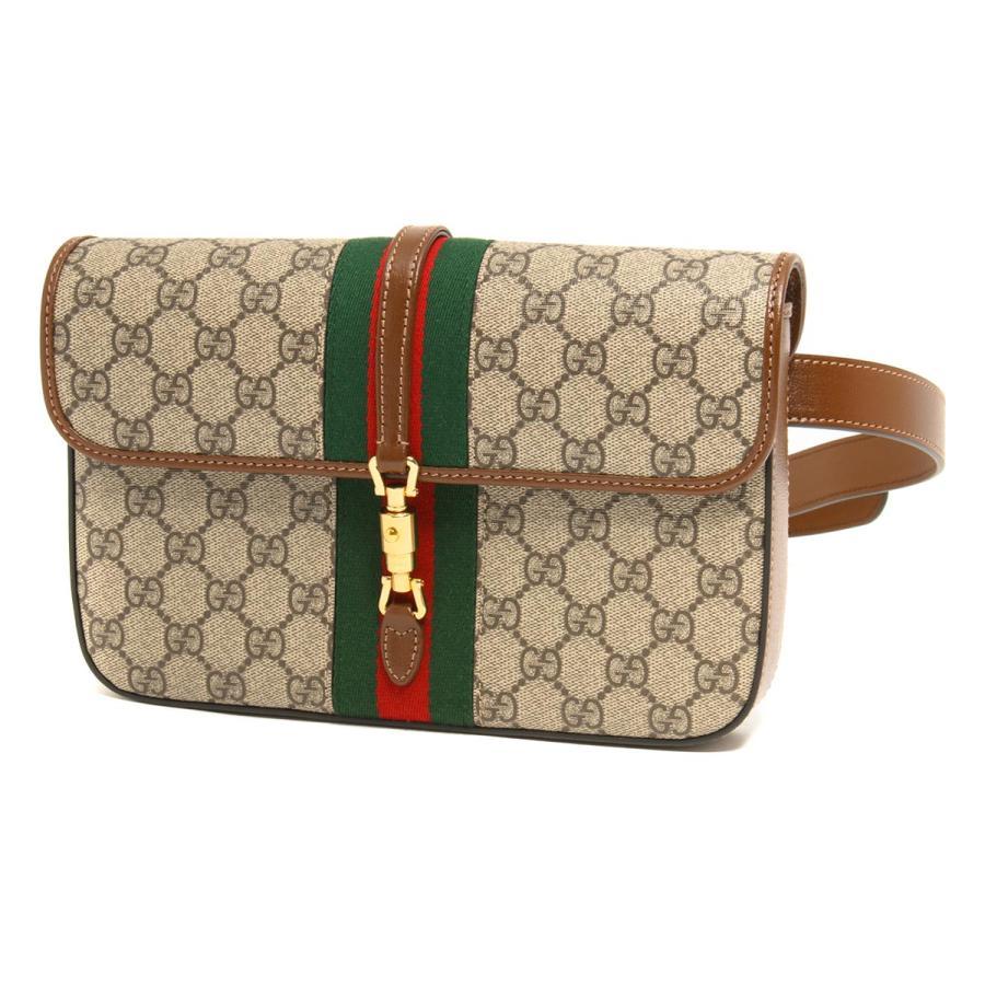 Gucci Gucci Jackie 1961 Canvas With Leather Trim Messenger Bag Canvas Bag Fanny Pack Small Size Unisex Ebony