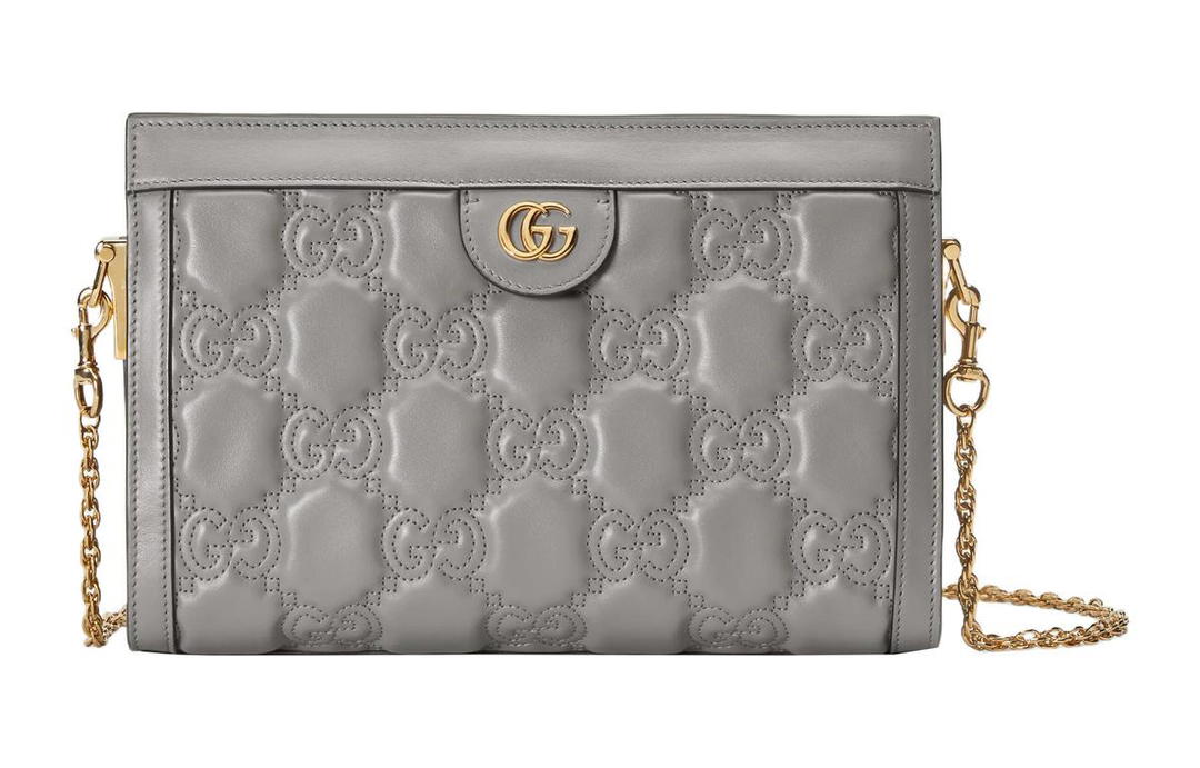 Gucci Gucci GG Matelassé Leather Chain Shoulder Bag Shoulder Bags Handbags Women's Gray