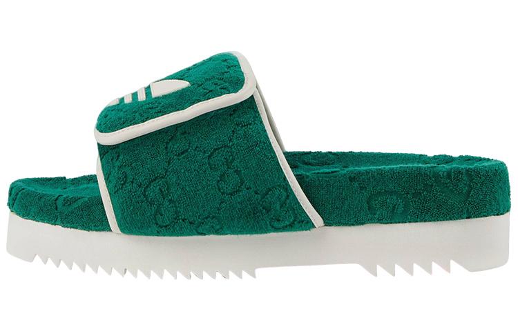 Gucci Gucci adidas X Gucci Gg Platform Sandal 'Green Cotton Sponge'