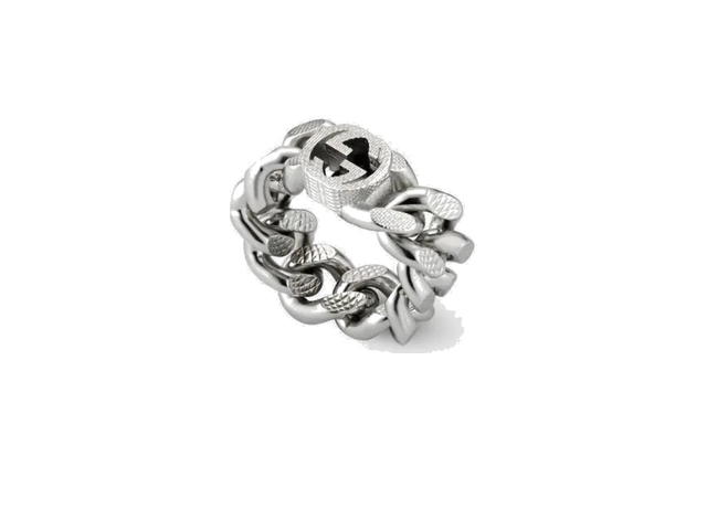 Gucci Gucci Interlocking Gourmette Chain Ring Silver-toned Metal - view 2
