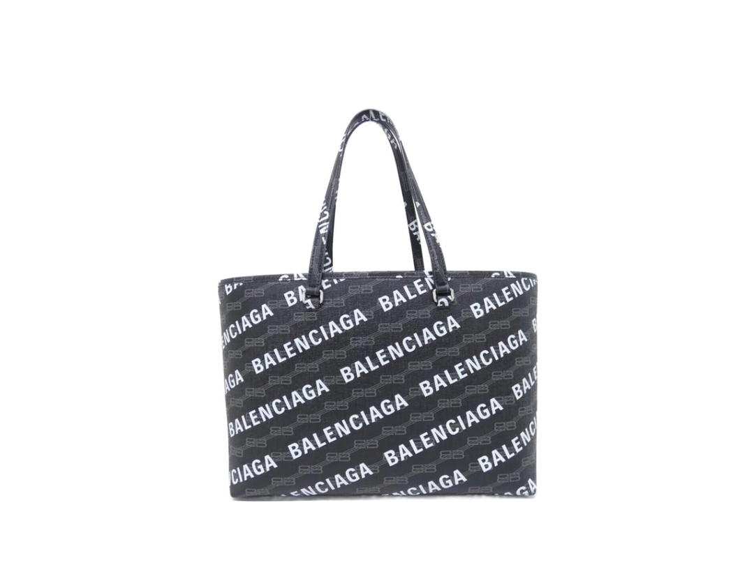 Balenciaga Balenciaga Signature Medium East-West Shopper Tote Bag Black White