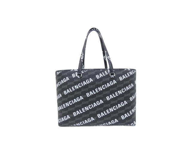 Balenciaga Balenciaga Signature Medium East-West Shopper Tote Bag Black White - view 1