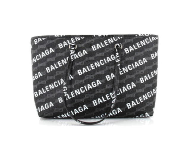 Balenciaga Balenciaga Signature Medium East-West Shopper Tote Bag Black White - view 2