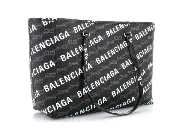 Balenciaga Balenciaga Signature Medium East-West Shopper Tote Bag Black White - view 3
