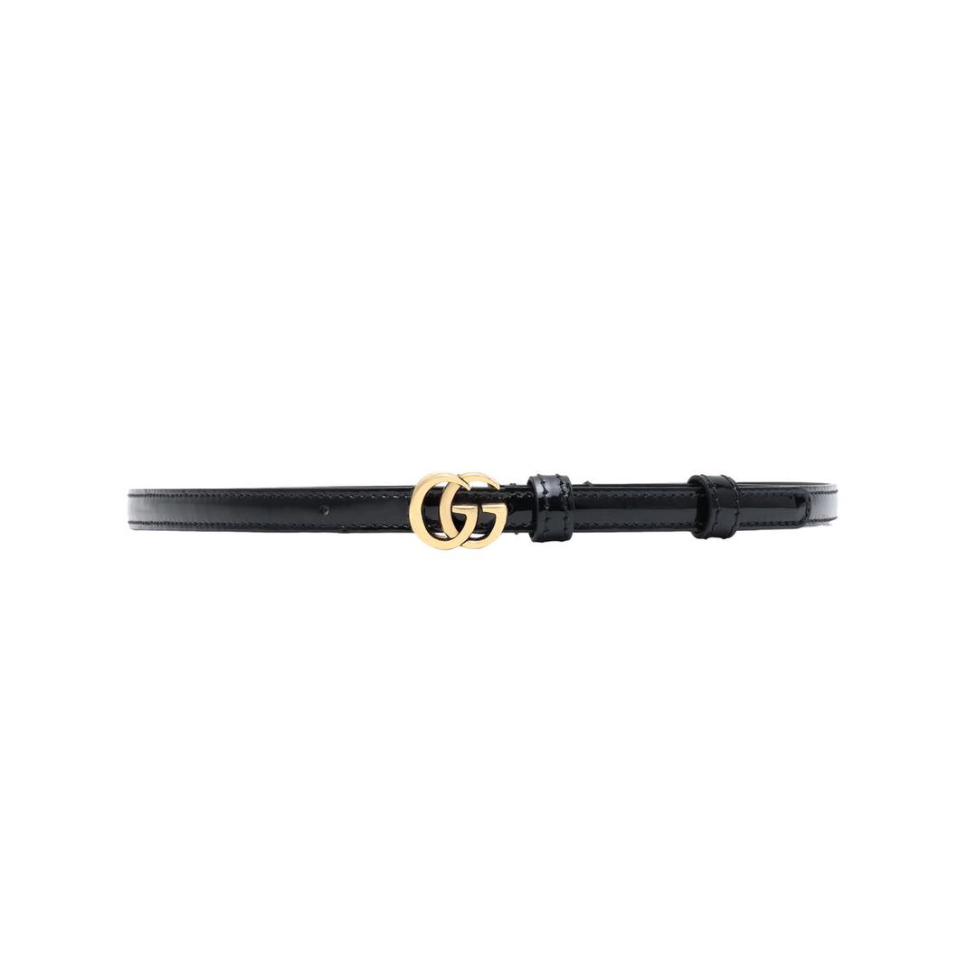 Gucci Gucci Patent Double G Thin Belt
