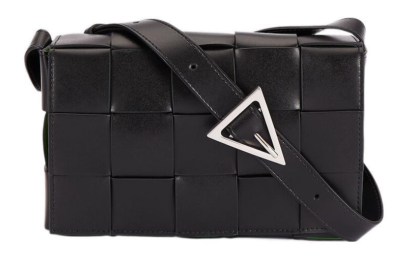 Bottega Veneta Bottega Veneta Cassette Intreccio Crossbody Bag Black/Parakeet