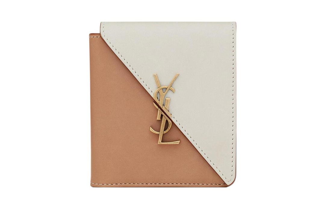Saint Laurent Saint Laurent Jamie Calfskin Wallet Women's White/Brown