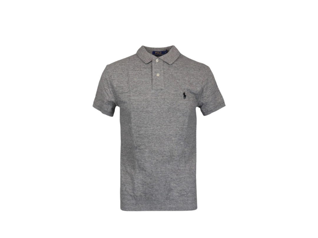 Polo Ralph Lauren Polo Ralph Lauren Logo Pique Cotton Polo Shirt Grey