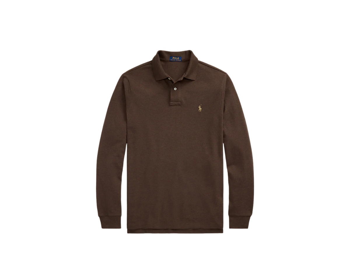 Polo Ralph Lauren Polo Ralph Lauren Custom Slim Fit Mesh Polo Shirt Brown