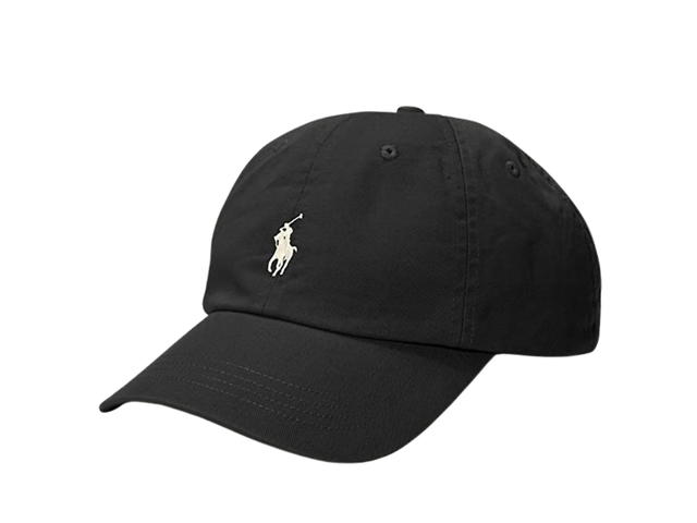 Polo Ralph Lauren Polo Ralph Lauren The Iconic Cotton Chino Ball Cap Black White Logo - view 1