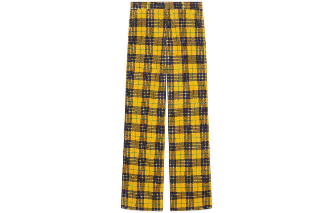 Gucci Gucci Straight Leg Checked Tartan Cotton Trousers
