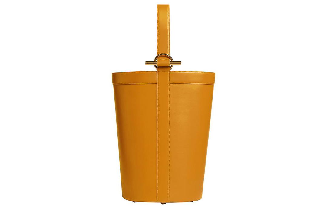 Bottega Veneta Bottega Veneta Calfskin Bucket Bags One Shoulder Handbags Large Size Women's Yellow Brown