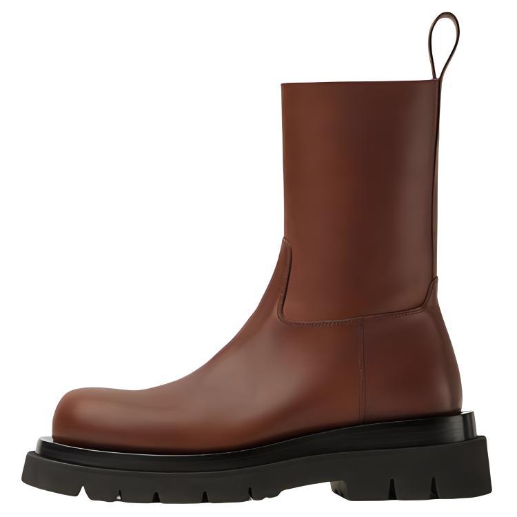 Bottega Veneta Bottega Veneta Lug Ankle Boots Men's Deep Chestnut