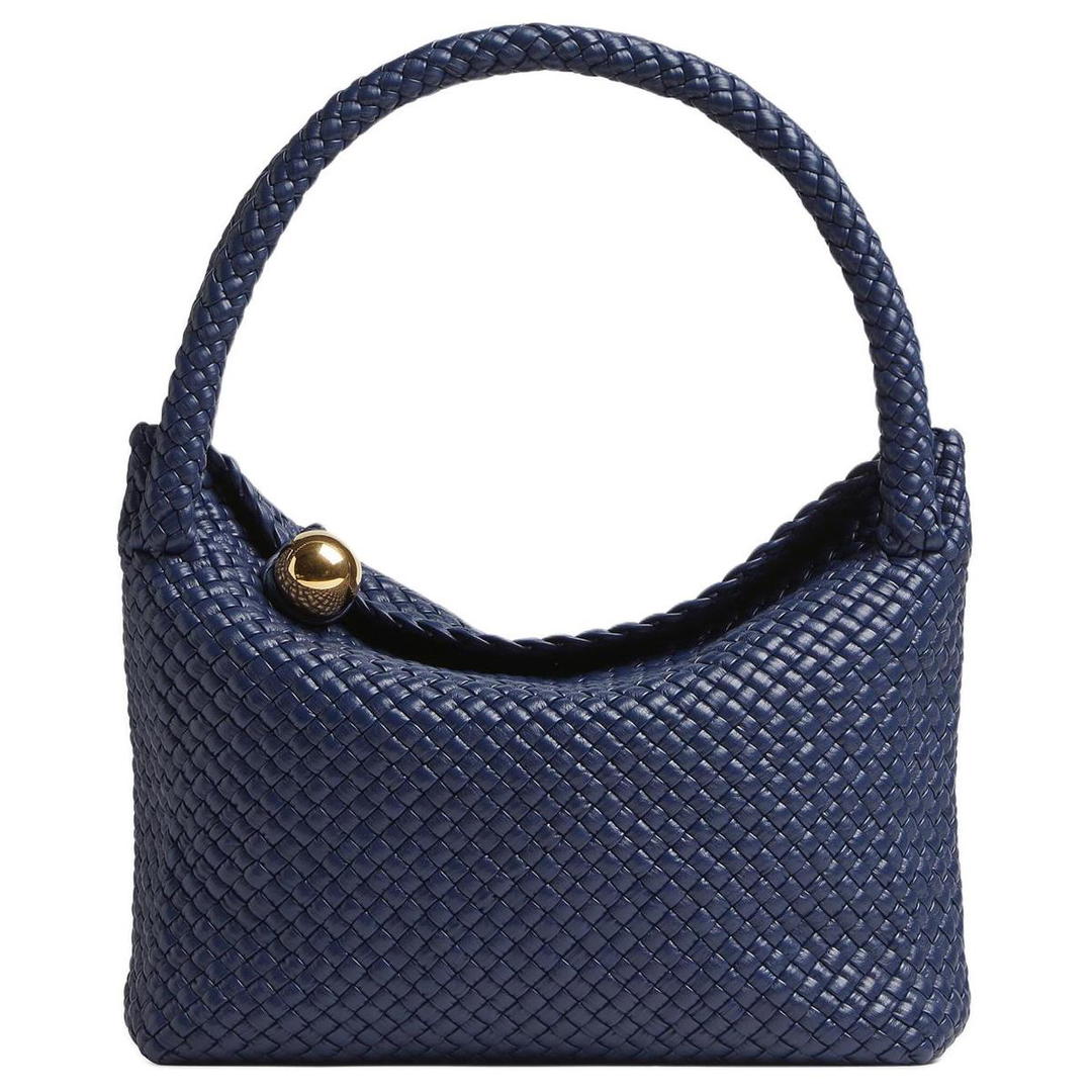 Bottega Veneta Bottega Veneta Cow Leather Handbag Shoulder Bag Small Size Women's Duke Blue