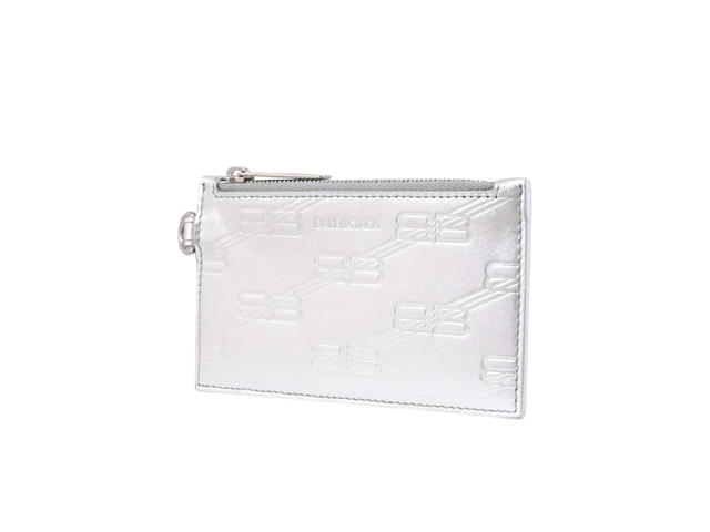 Balenciaga Balenciaga Logo-Debossed Cardholder Key Ring Silver - view 2