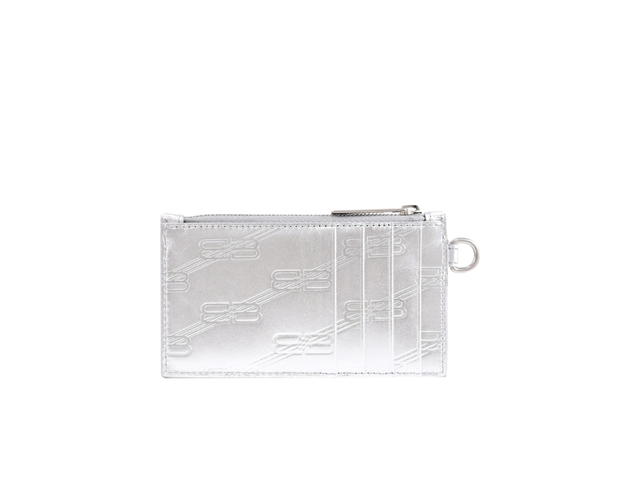 Balenciaga Balenciaga Logo-Debossed Cardholder Key Ring Silver - view 3