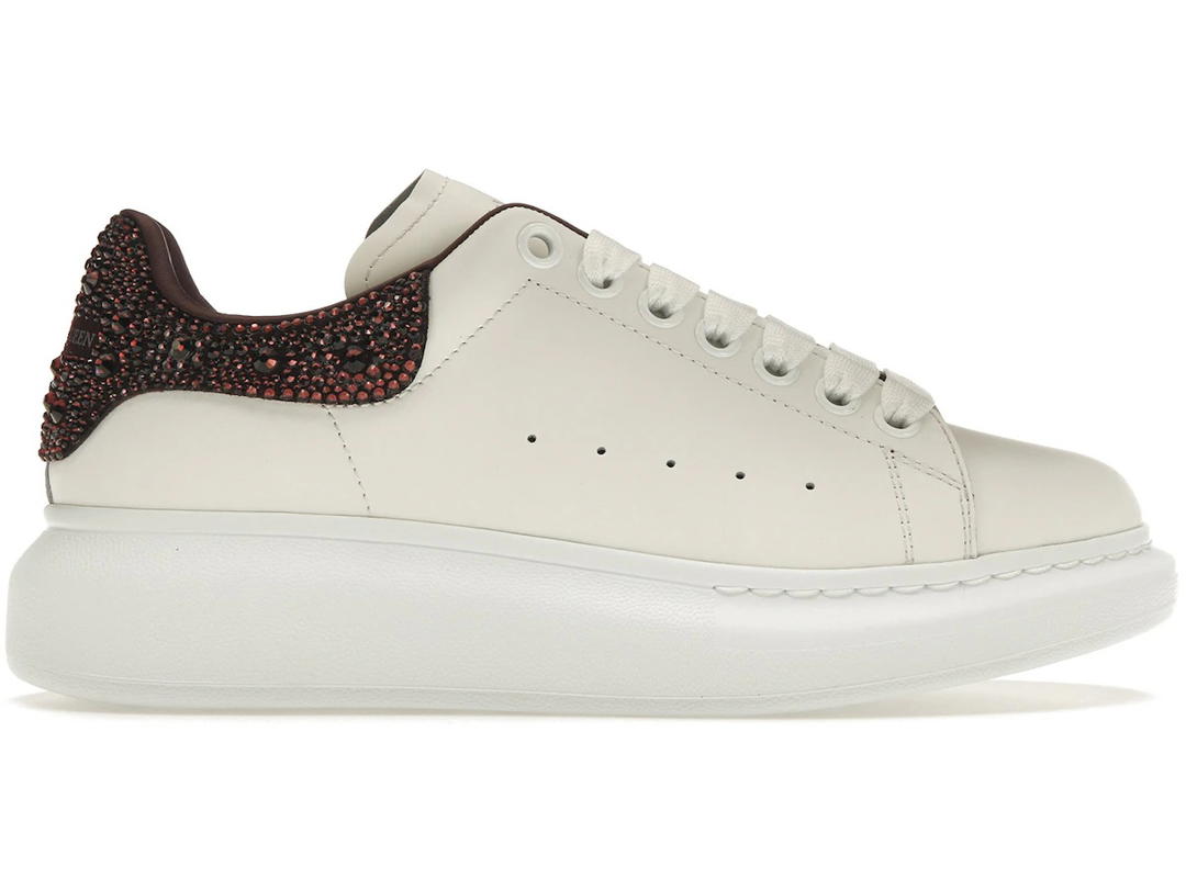 Alexander McQueen Alexander McQueen Oversized White Dark Burgundy Crystal (Women's)