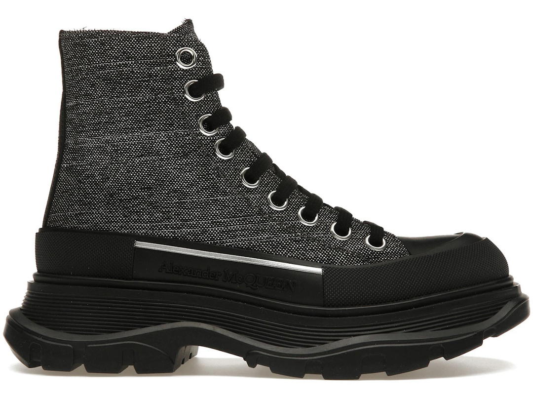 Alexander McQueen Alexander McQueen Tread Slick Lace Up Boot Black Silver (Women's)