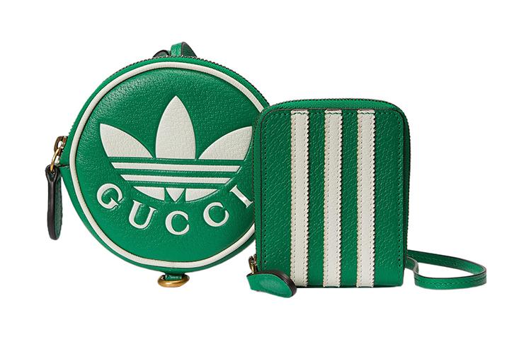 Gucci Gucci adidas Collaboration Leather Coin Purse Men's Green