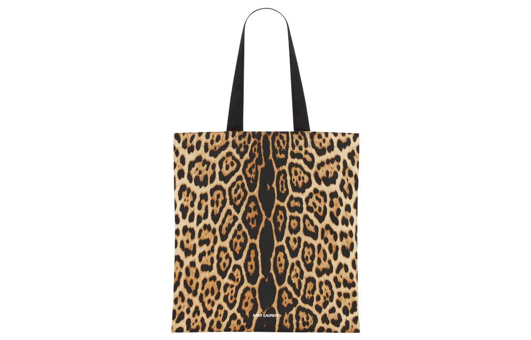 Saint Laurent Saint Laurent Cotton Tote Bag Shopping Bag Handbag Men's Leopard
