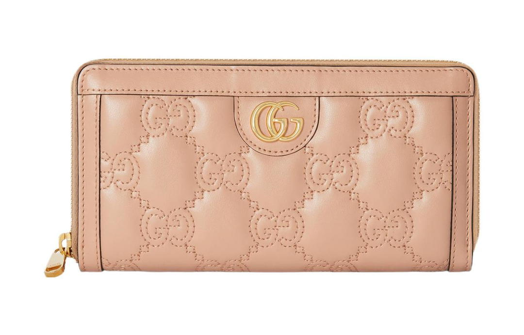 Gucci Gucci GG Matelassé Leather Wallet Small Size Women's Rose Beige
