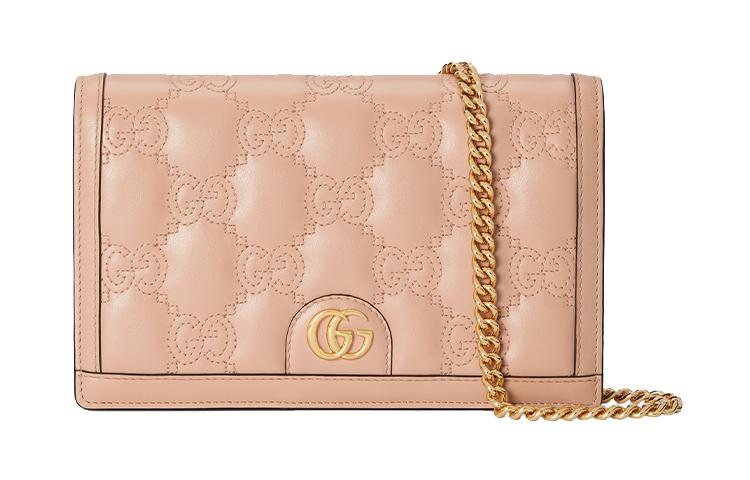 Gucci Gucci Leather Small Square Bag Shoulder Bag Crossbody Bag Wallet Regular Women's Rose Beige