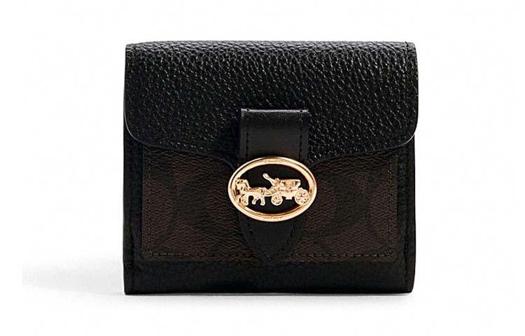 Coach Coach Canvas With Leather God Of Wine Clutch, Coin Purse, Wallet Small Size Women's Black