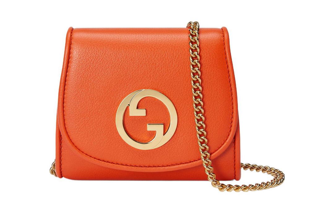 Gucci Gucci Blondie Leather Shoulder Bag Crossbody Bag Wallet Medium Size Women's Orange