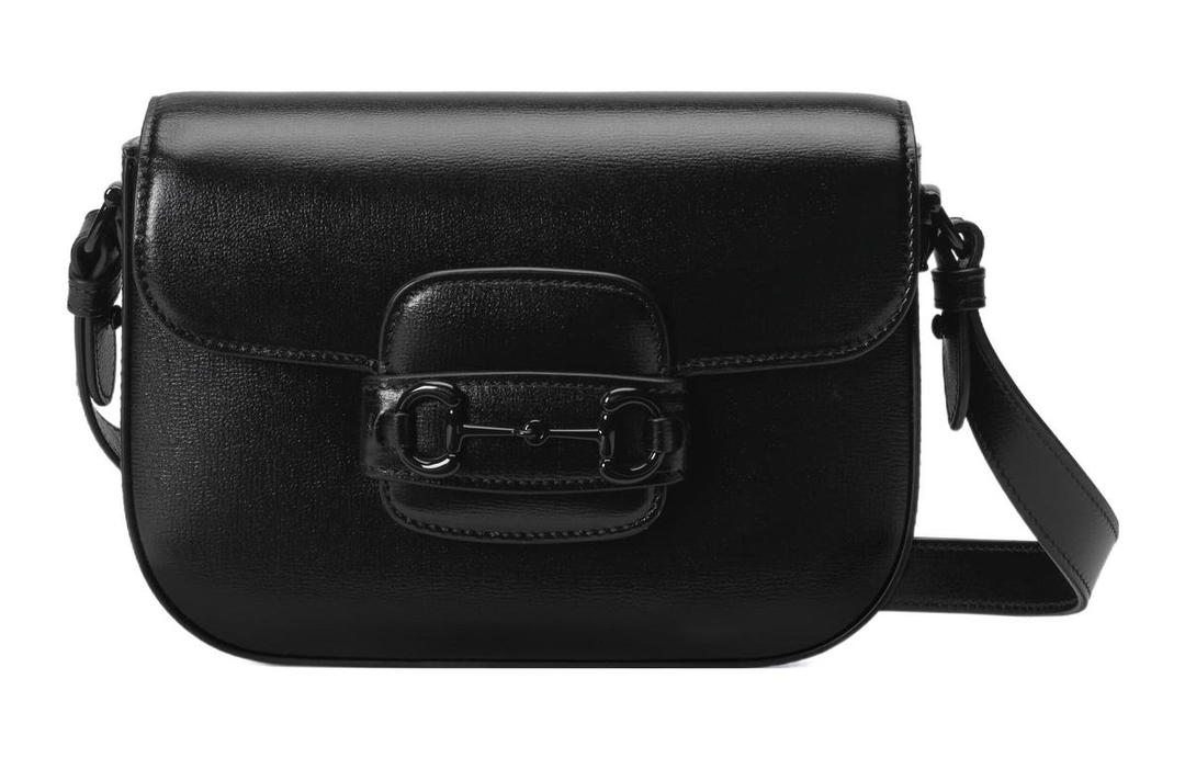Gucci Gucci Horsebit 1955 Leather Crossbody Bag Shoulder Bag Women's Black