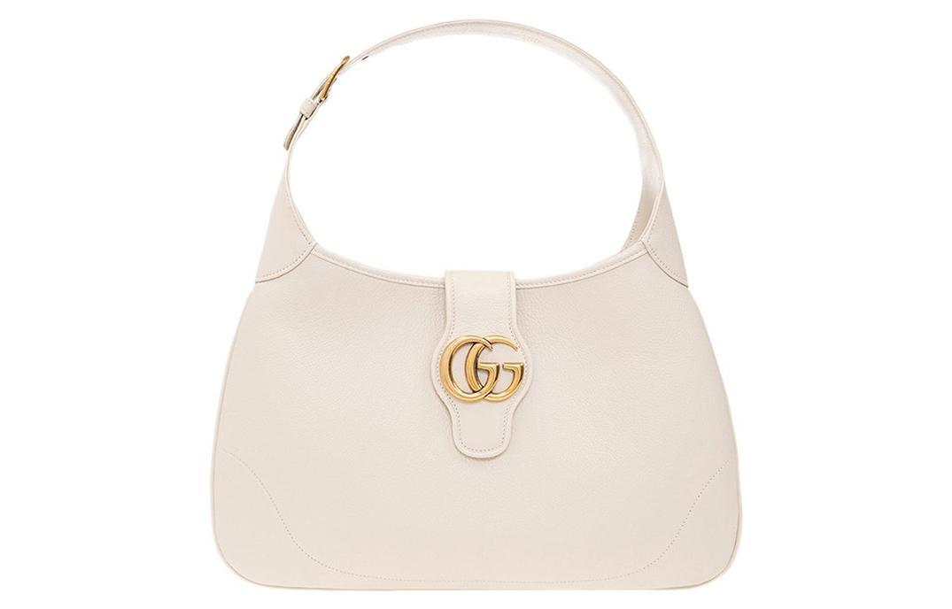 Gucci Gucci Aphrodite Leather Half Moon Bag Handbag Shoulder Bag HOBO Shoulder Bag Medium Size Women's White