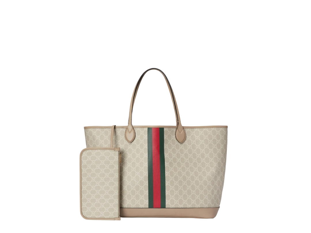 Gucci Gucci GG Ophidia Large Tote Bag Beige White