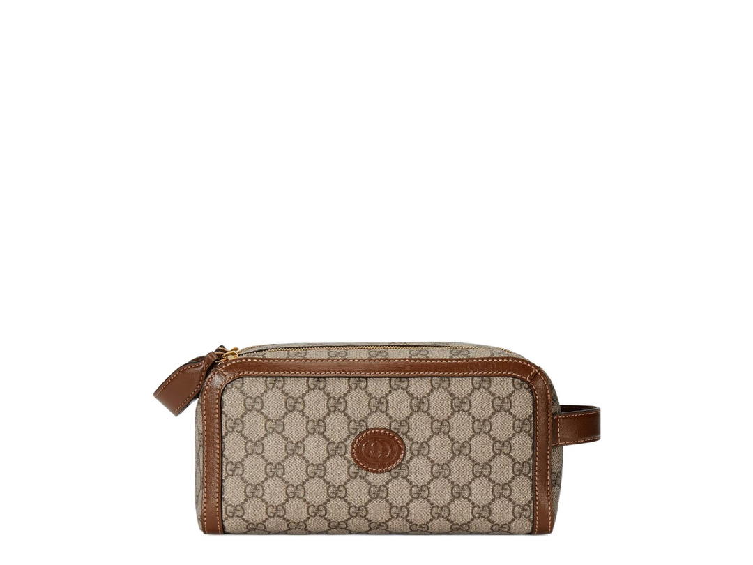Gucci Gucci Interlocking G Toiletry Bag Brown Ebony