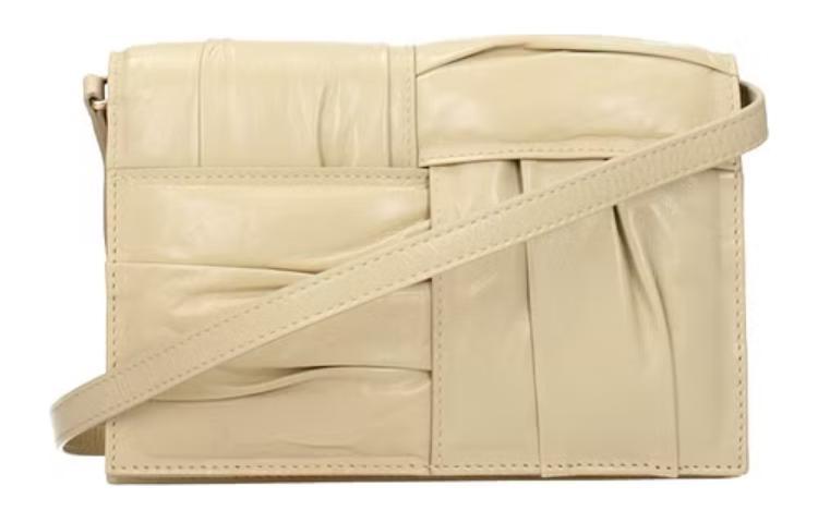 Bottega Veneta Bottega Veneta CASSETTE Calfskin Patchwork Leather Pillow Bag Shoulder Bag Crossbody Bag Mini Women's Beige